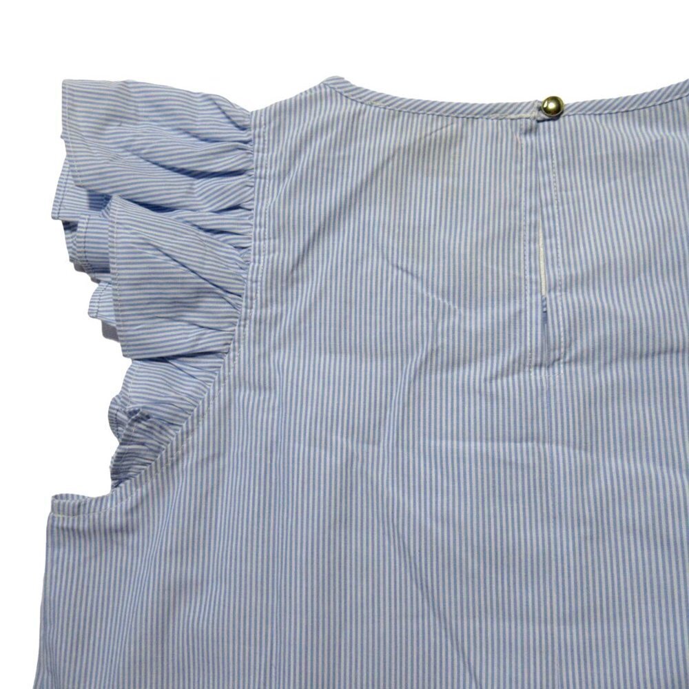 NWT Sail To Sable Flutter Sleeve Maxi in Blue Stripe Shirting Ric Rac Dress XS - Picture 10 of 13